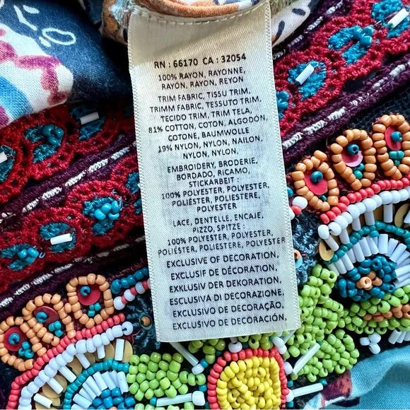 ANTHROPOLOGIE Akemi + Kin Karmina Sky Blue Beaded Dress with Pockets Size 2 - Picture 11 of 14